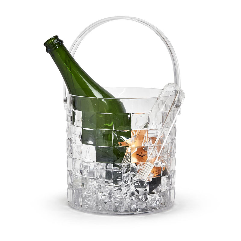 Two's Company Cubed Ice Bucket With Tongs