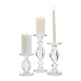Two's Company High Glass Pedestal Candleholders