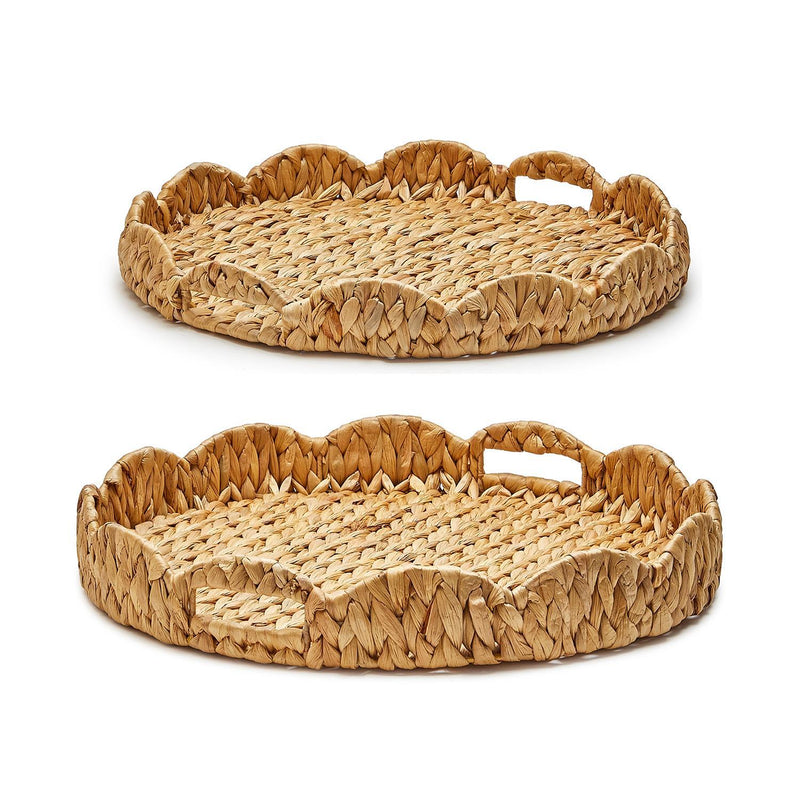 Two's Company Scalloped Edge Round Tray (Two Size Options!)