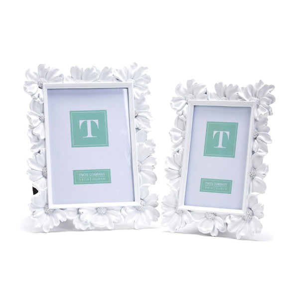 Two's Company White Daisy Photo Frame (Two Sizes!)
