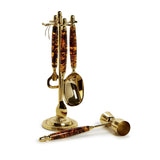 Four Piece Tortoise Bar Set