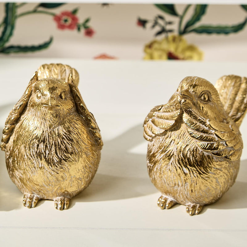 Set of 3 Gold Birds