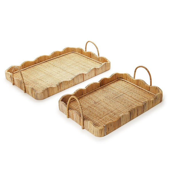 Rattan Scalloped Edge Tray (Two Size Options)