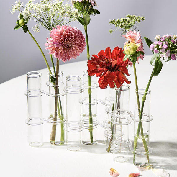 Hinged Tube Flower Vase - Set of 8