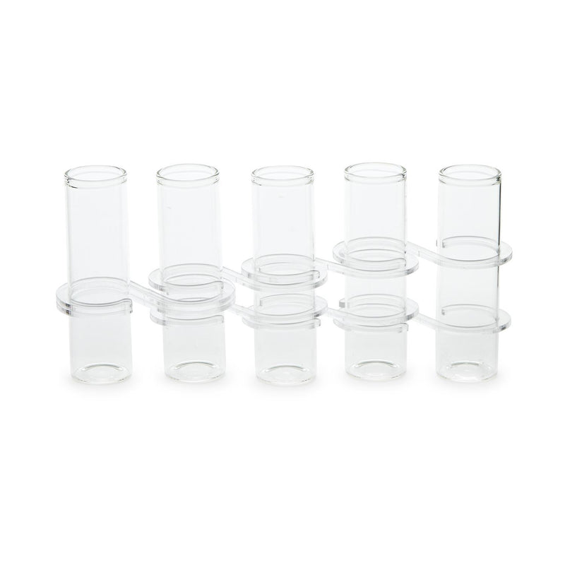 Two's Company Hinged Tube Flower Vase - Set of 5