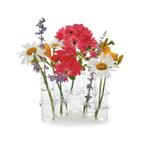 Two's Company Hinged Tube Flower Vase - Set of 5