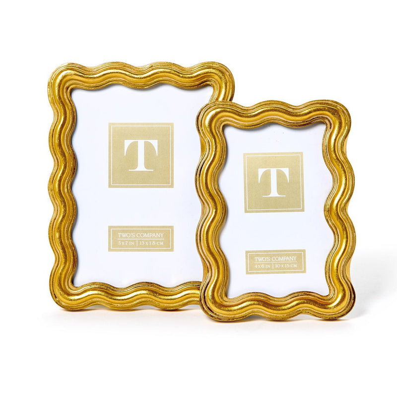 Gold Triple Wave Photo Frame - Two Size Options