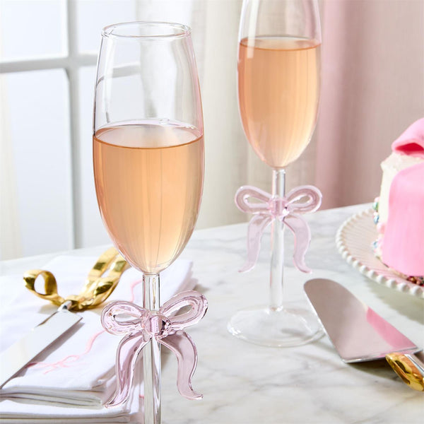 Pink Bow Champagne Glass - Not a set