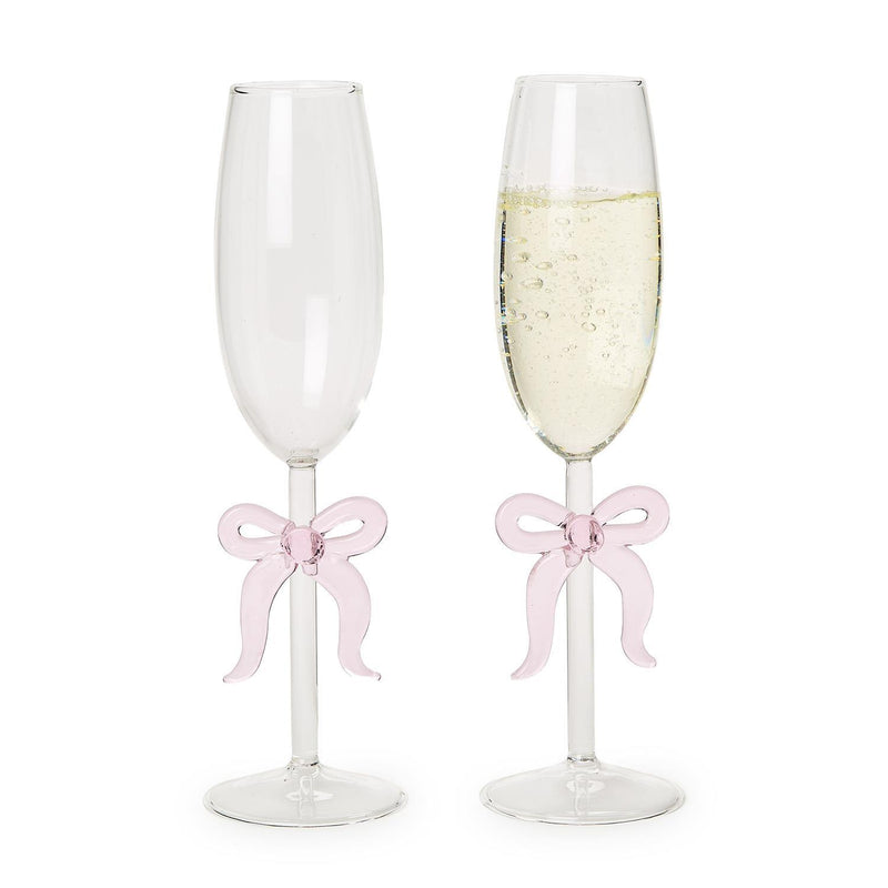 Pink Bow Champagne Glass - Not a set
