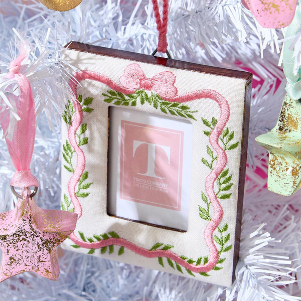Embroidered Photo Frame Ornament (Three Style Options)