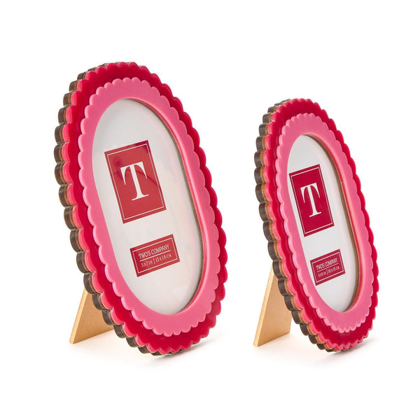 Pink Double Scalloped Picture Frame (Not a set)