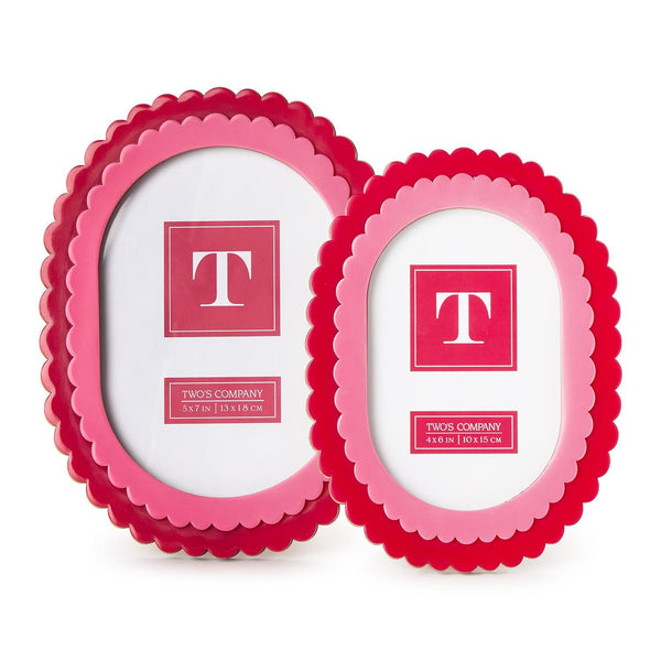 Pink Double Scalloped Picture Frame (Not a set)