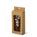 Deer Bust Bottle Stopper in Silver