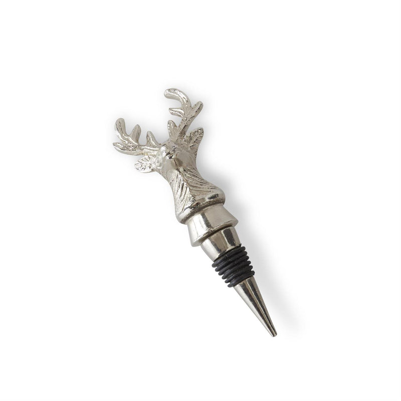 Deer Bust Bottle Stopper in Silver