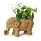 Rattan Elephant Planter