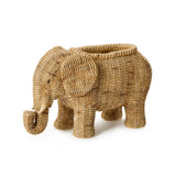 Rattan Elephant Planter