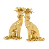 Gold Leopard Taper Candleholders (Set of 2)