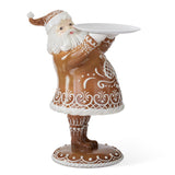 23.5 Inch Brown Resin Gingerbread Santa Holding White Plate
