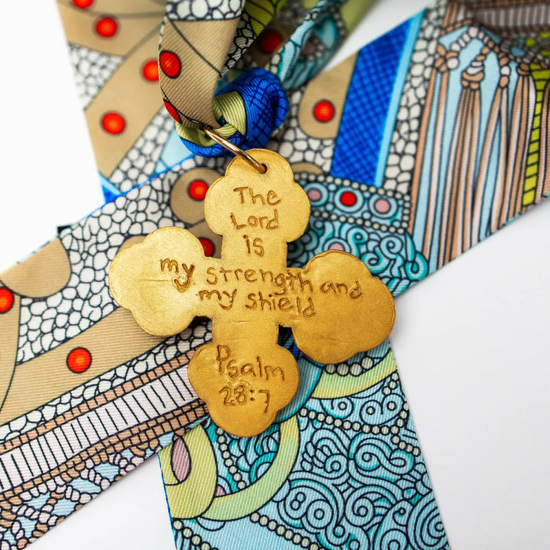 Multicolored Scarf with Megan Cross