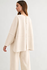 JOH Krista Crepe Knit Top in Beige