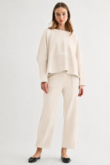 JOH Krista Crepe Knit Top in Beige