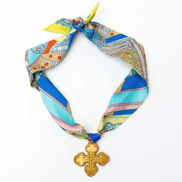 Multicolored Scarf with Megan Cross