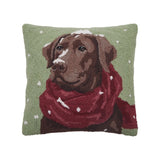 Snowy Chocolate Lab Pillow
