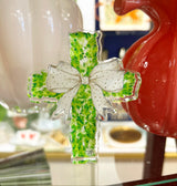 Wedding Boxwood with White Bow Cross