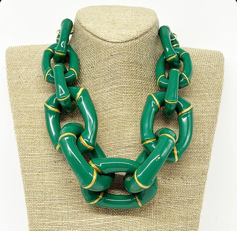 Parker Kennedy - "The Michelle" Chunky Bamboo Statement Necklace (Four Color Options)