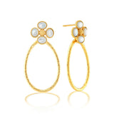 Capucine De Wulf Berry Clover Teardrop Earrings in Mother of Pearl