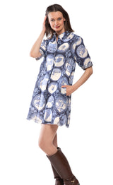 Dizzy Lizzy Chatham Dress in Blue Medallion