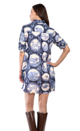 Dizzy Lizzy Chatham Dress in Blue Medallion