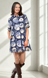 Dizzy Lizzy Chatham Dress in Blue Medallion