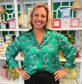 Zebra Blouse in Green