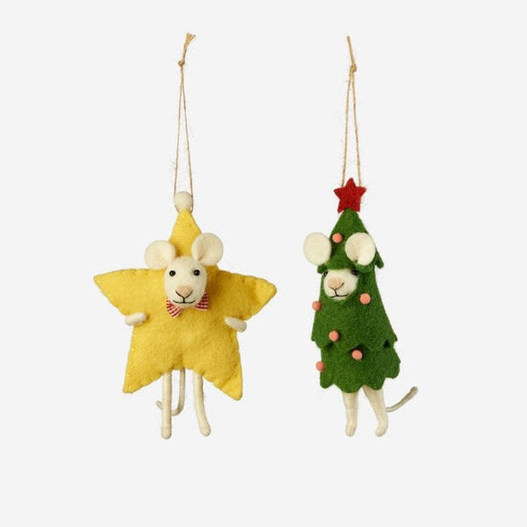 Wool Star/Tree Mouse Ornament