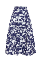 LIVRO Pavillion Skirt in Fish Print