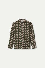 Geometry Print Olive Blouse