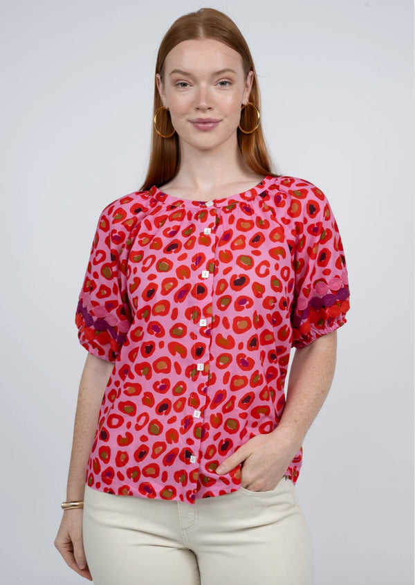 Spotted Leopard Pink Top