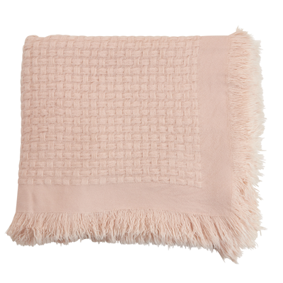 Waffle Weave Blanket in Blush Pink