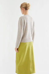 Camel Cardigan with Tie-up Buttons