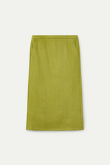 Apple Green Suede Midi Skirt