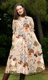 Dizzy Lizzie Montauk Dress in Safari Print