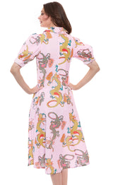 Dizzy Lizzy Montauk Dress - Powder Pink Dragon