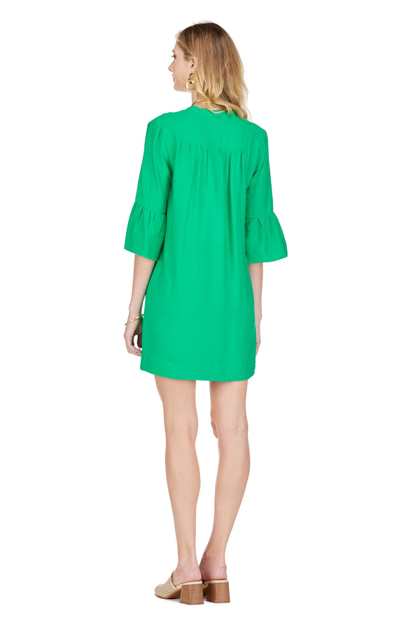 JADE Bell Sleeve Dress in Green