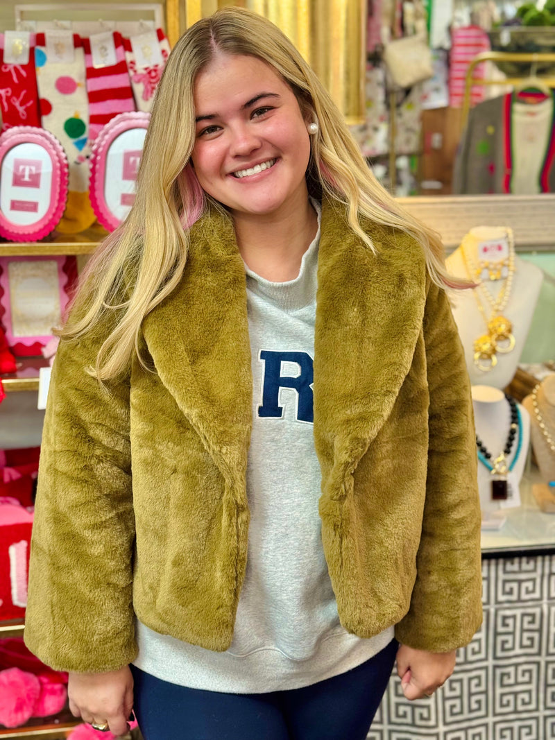 Faux Fur Jacket in Nutria