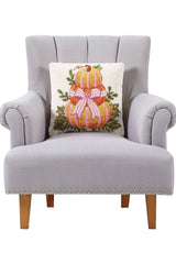 Pumpkin Stack with Stripe Bow