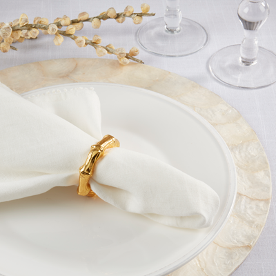 Set of 2 Aluminum Bamboo Napkin Ring