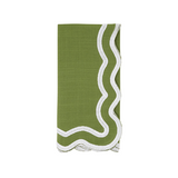 Set of 4 Scalloped Border Napkins (Two Color Options)
