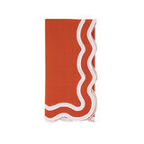 Set of 4 Scalloped Border Napkins (Two Color Options)