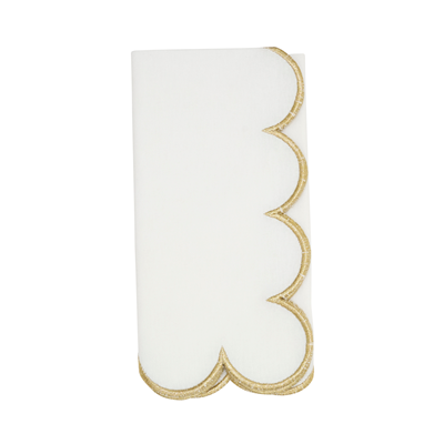 Set of 2 Scalloped Napkins (Multiple Color Options)